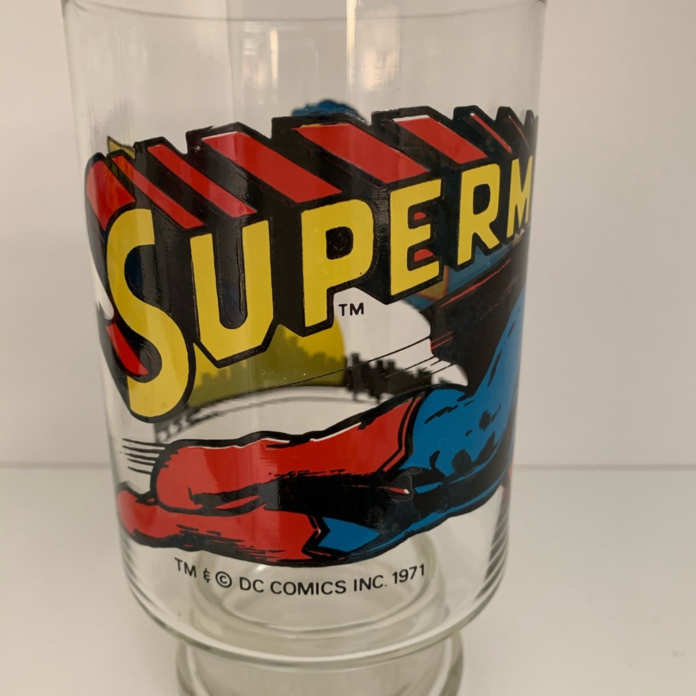 Vintage 1971 Superman DC Comics Drinking Glass - Picture 3 of 3